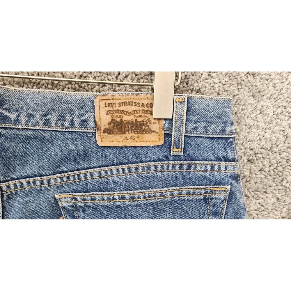 Vintage Levis 545 Jeans Mens 44x30 Blue Denim Brown Tab Loose Fit Baggy 1990s Y2